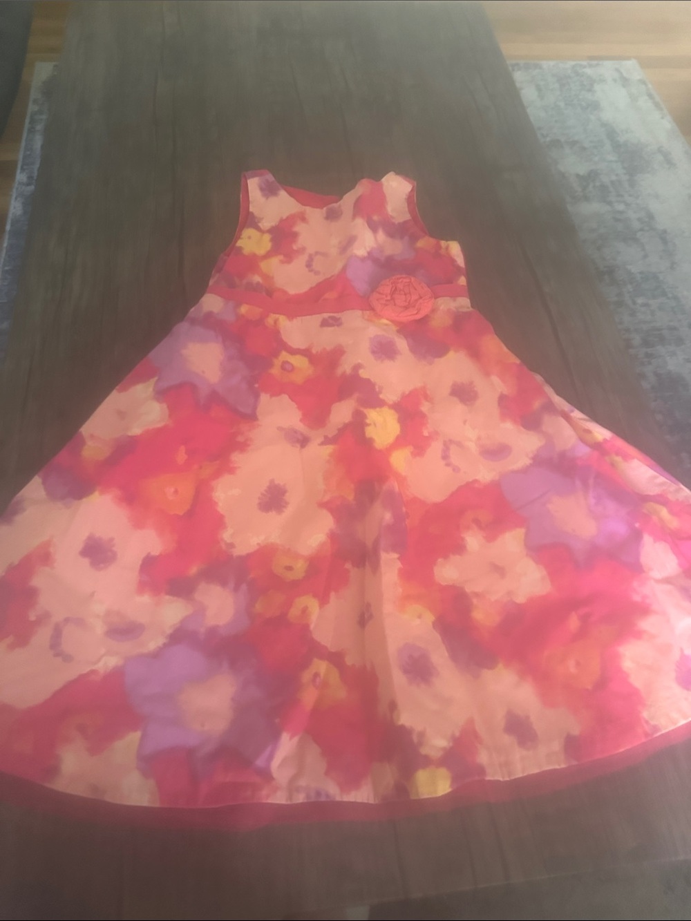 Disney Floral Sleeveless Party Dress - Pink Purple Yellow